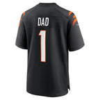 Choea C.Bengals #1 Dad Black Game Jersey