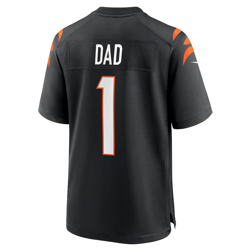 Choea C.Bengals #1 Dad Black Game Jersey