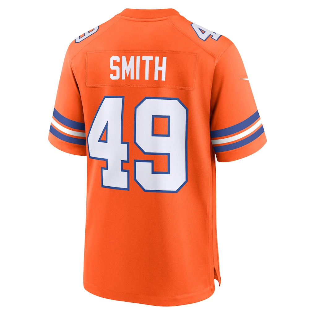 Choea D.Broncos #49 Dennis Smith Orange Player Game Jersey