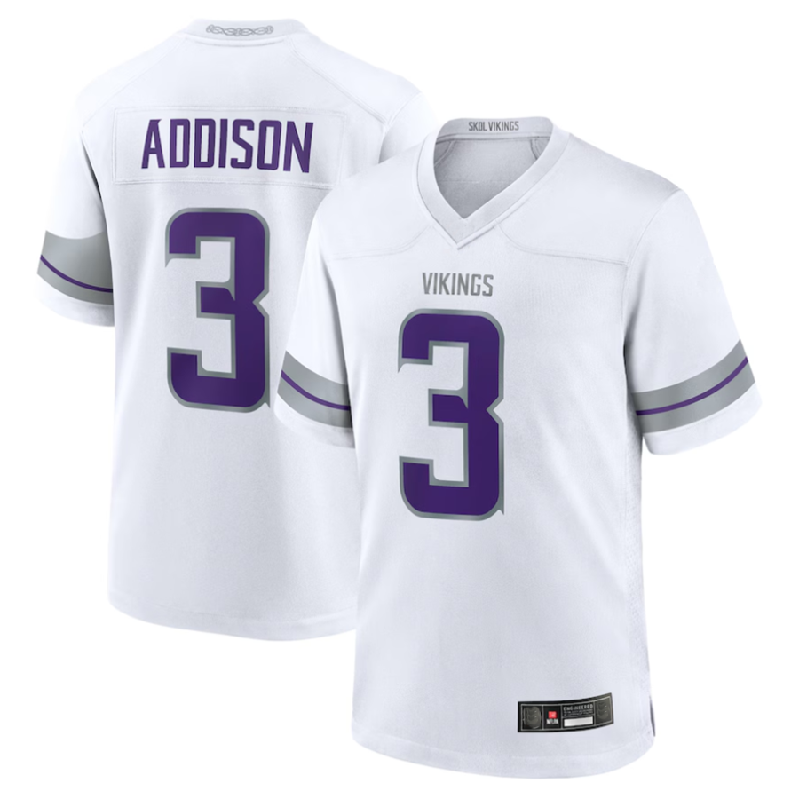 Choea #3 Jordan Addison Player MN.Vikings White Alternate Game Stitched Jerseys