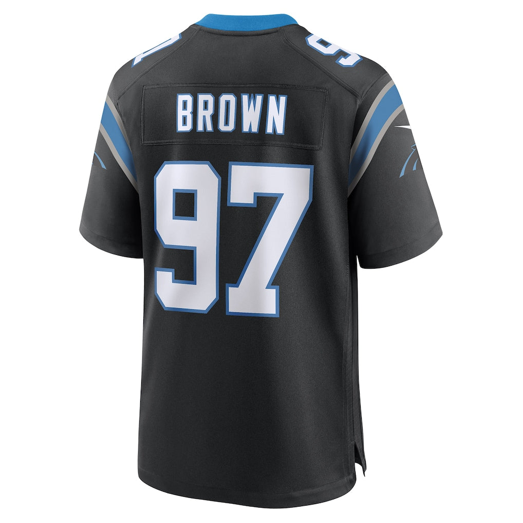 Choea C.Panthers #97 Bobby Brown Black Team Game Jersey