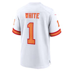 Choea TB.Buccaneers #1 Rachaad White White 50th Season Game Jersey