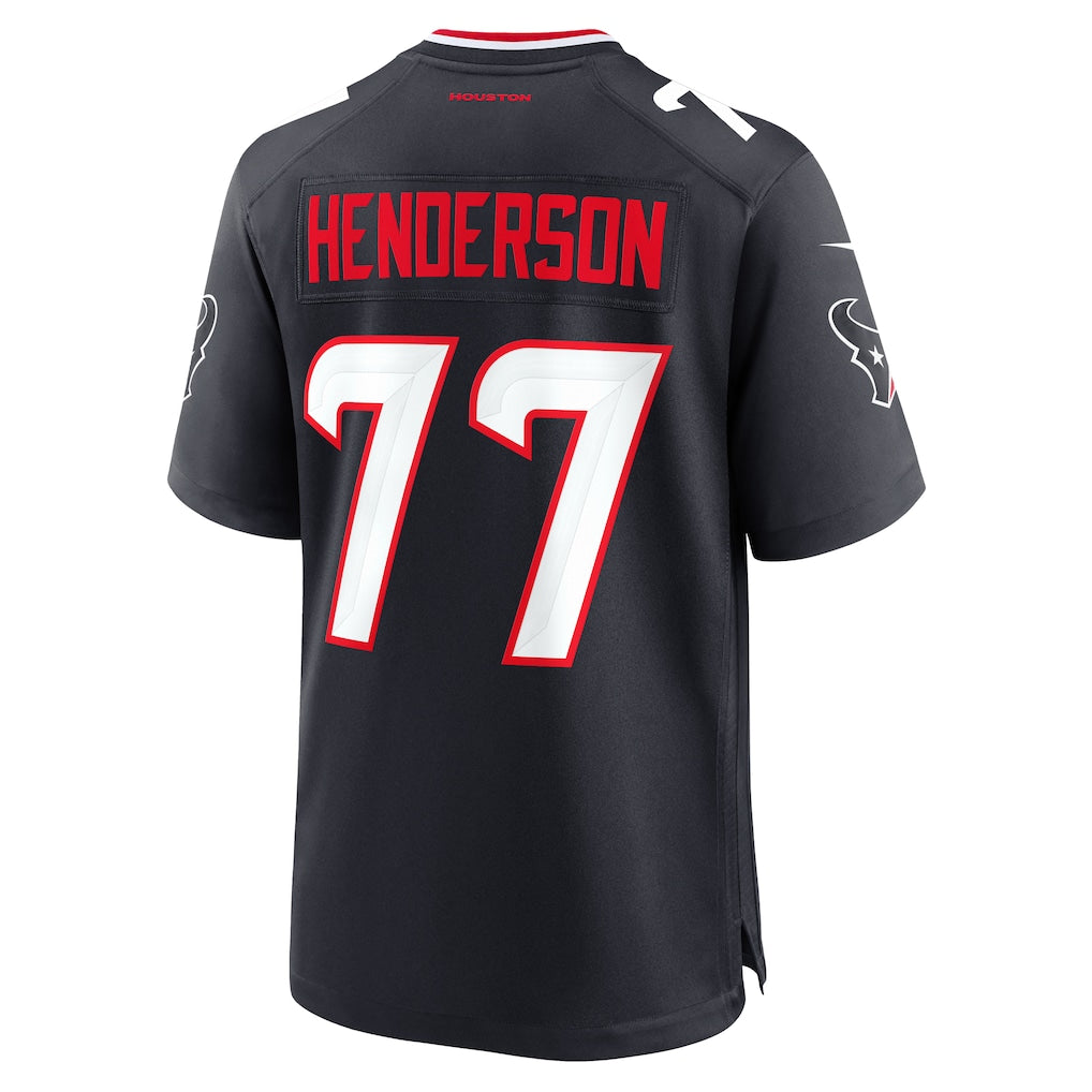 Choea H.Texans #77 LaDarius Henderson Navy Team Game Jersey