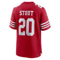 Choea SF.49ers #20 Upton Stout Scarlet Team Game Jersey