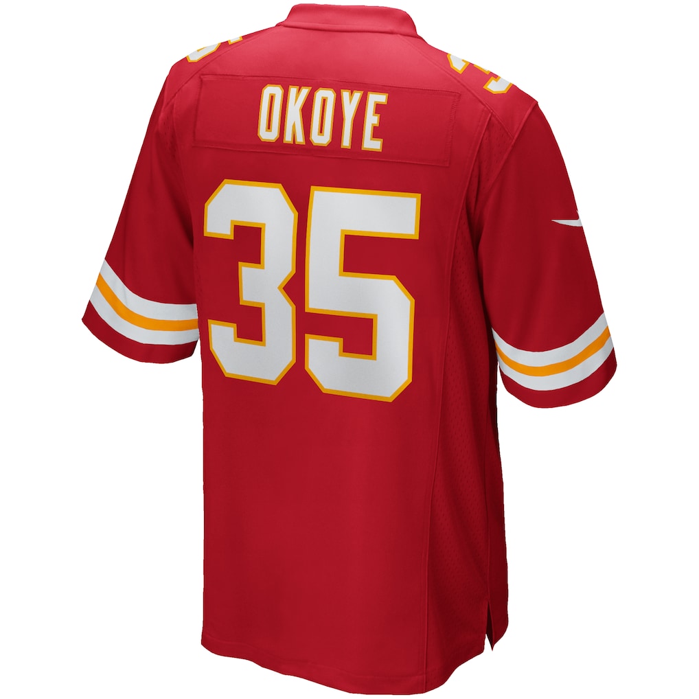 Choea KC.Chiefs #35 Christian Okoye Red Game Retired Player Jersey