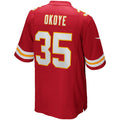 Choea KC.Chiefs #35 Christian Okoye Red Game Retired Player Jersey