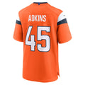 Choea D.Broncos #45 Nate Adkins Orange Team Game Jersey
