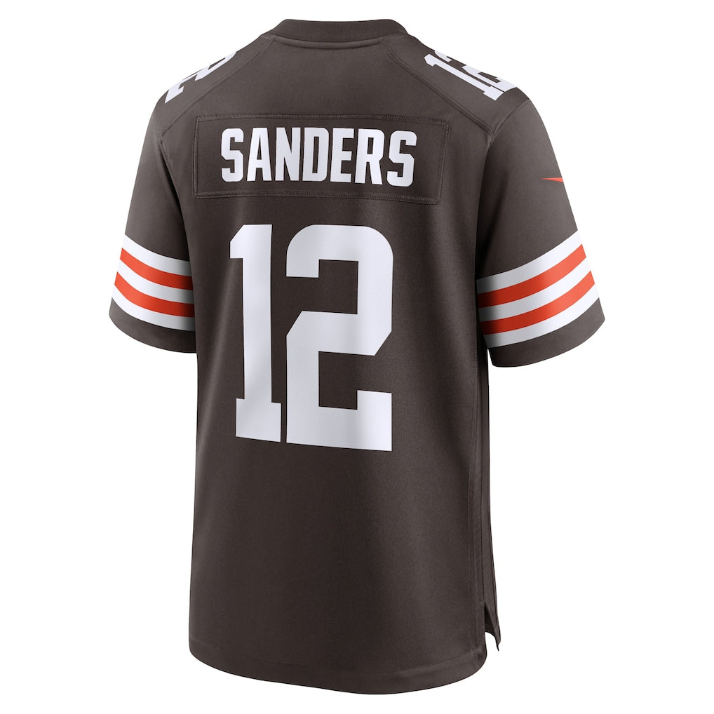 Choea C.Browns #12 Shedeur Sanders Brown 2025 NFL Draft Game Jersey