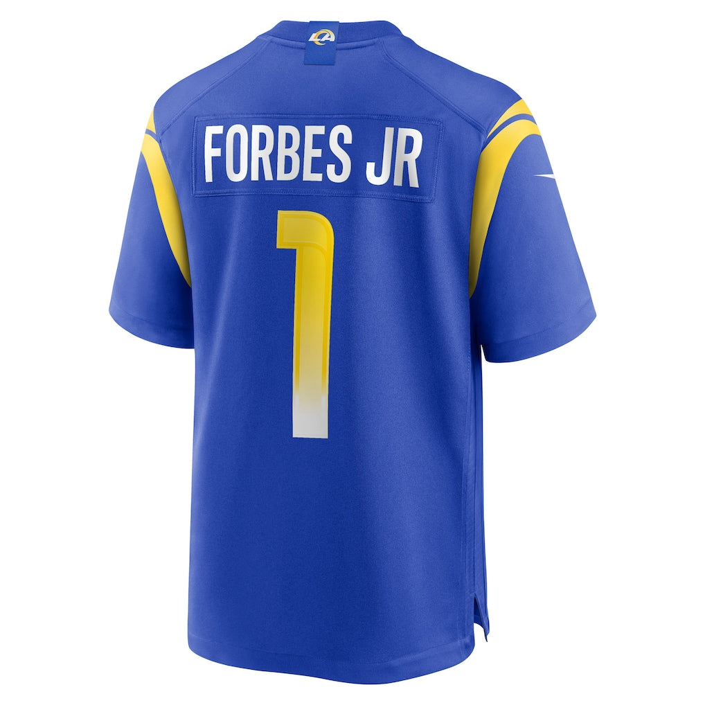 Choea LA.Rams #1 Emmanuel Forbes Jr. Royal Team Game Jersey