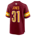 Choea W.Commanders #31 Jonathan Jones Burgundy Team Game Jersey