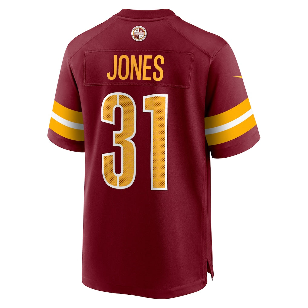 Choea W.Commanders #31 Jonathan Jones Burgundy Team Game Jersey