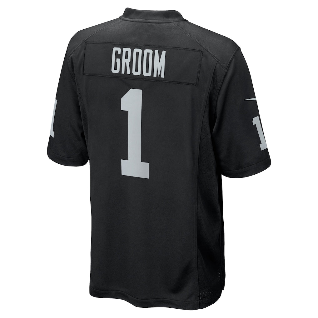 Choea LV.Raiders #1 Groom Black Game Jersey