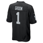 Choea LV.Raiders #1 Groom Black Game Jersey