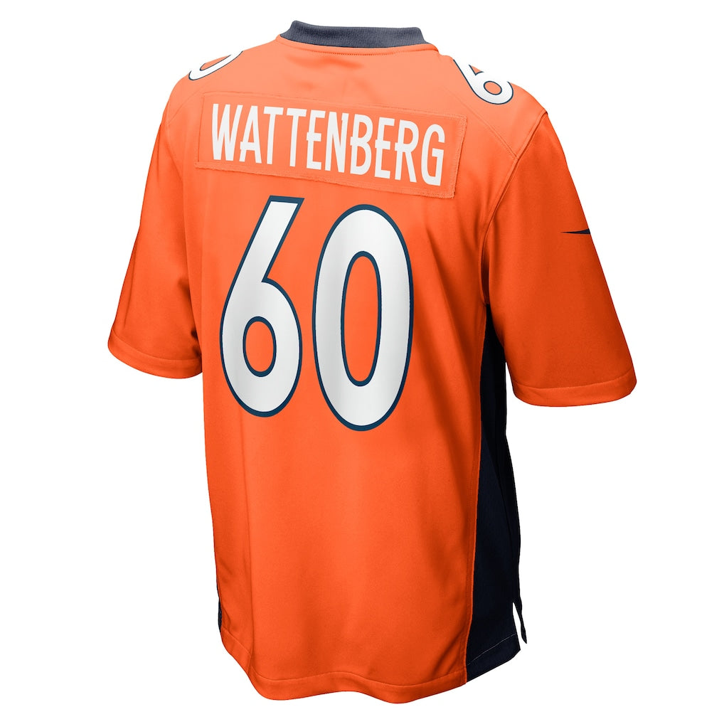 Choea D.Broncos #60 Luke Wattenberg Orange Game Player Jersey