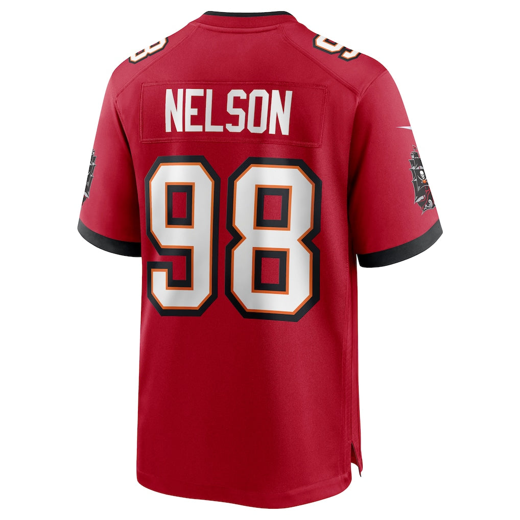 Choea TB.Buccaneers #98 Anthony Nelson Red Game Jersey