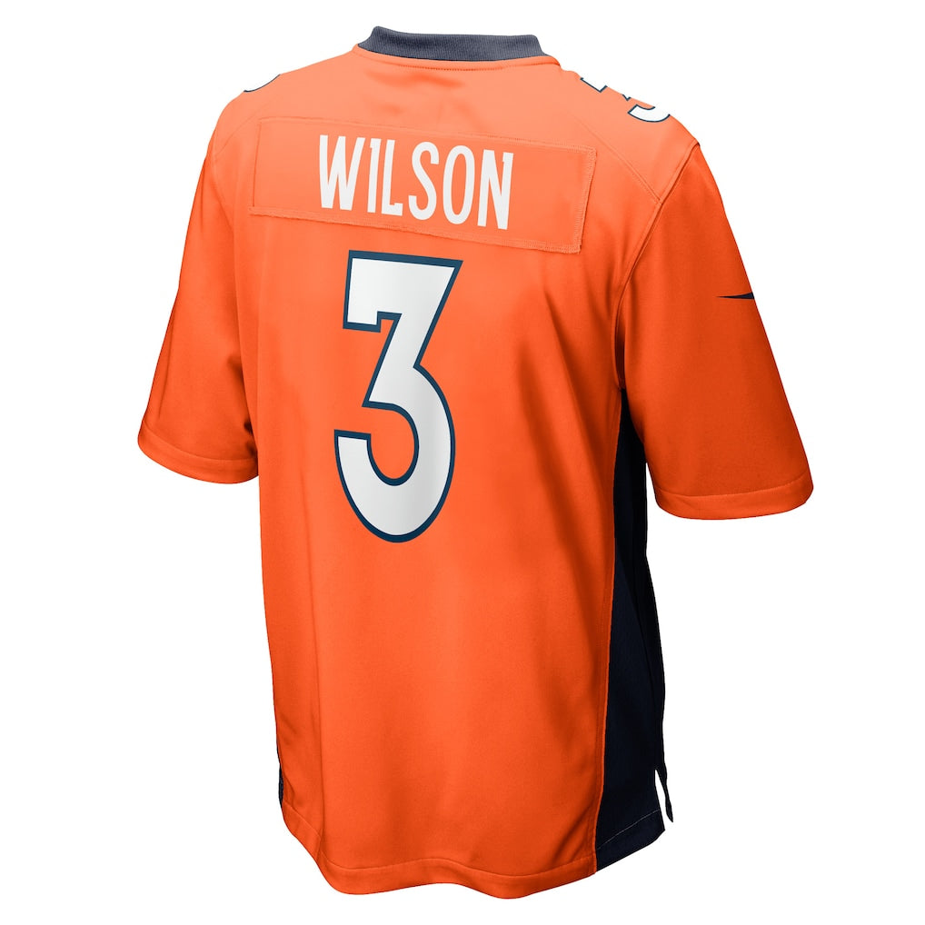 Choea D.Broncos #3 Russell Wilson Orange Game Jersey