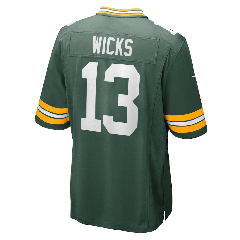 Choea GB.Packers #13 Dontayvion Wicks Green Game Jersey