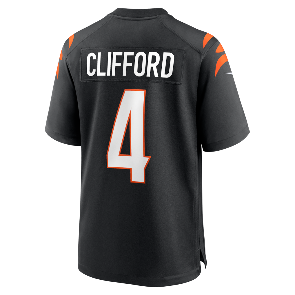 Choea C.Bengals #4 Sean Clifford Black Team Game Jersey