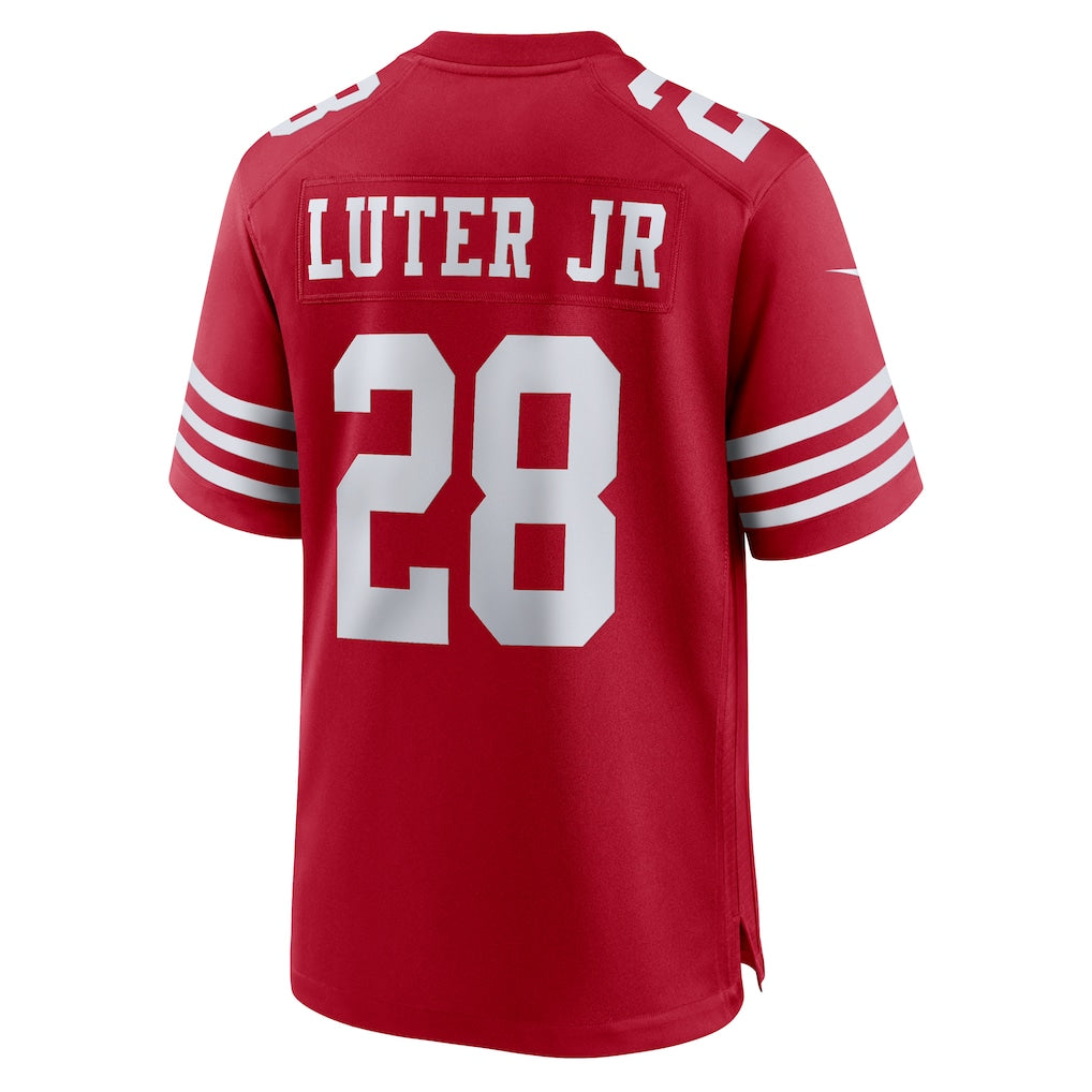 Choea SF.49ers #28 Darrell Luter Jr. Scarlet Game Jersey
