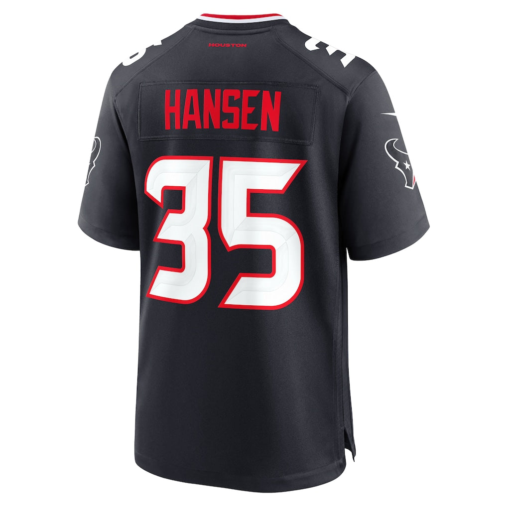 Choea H.Texans #35 Jake Hansen Navy Team Game Jersey