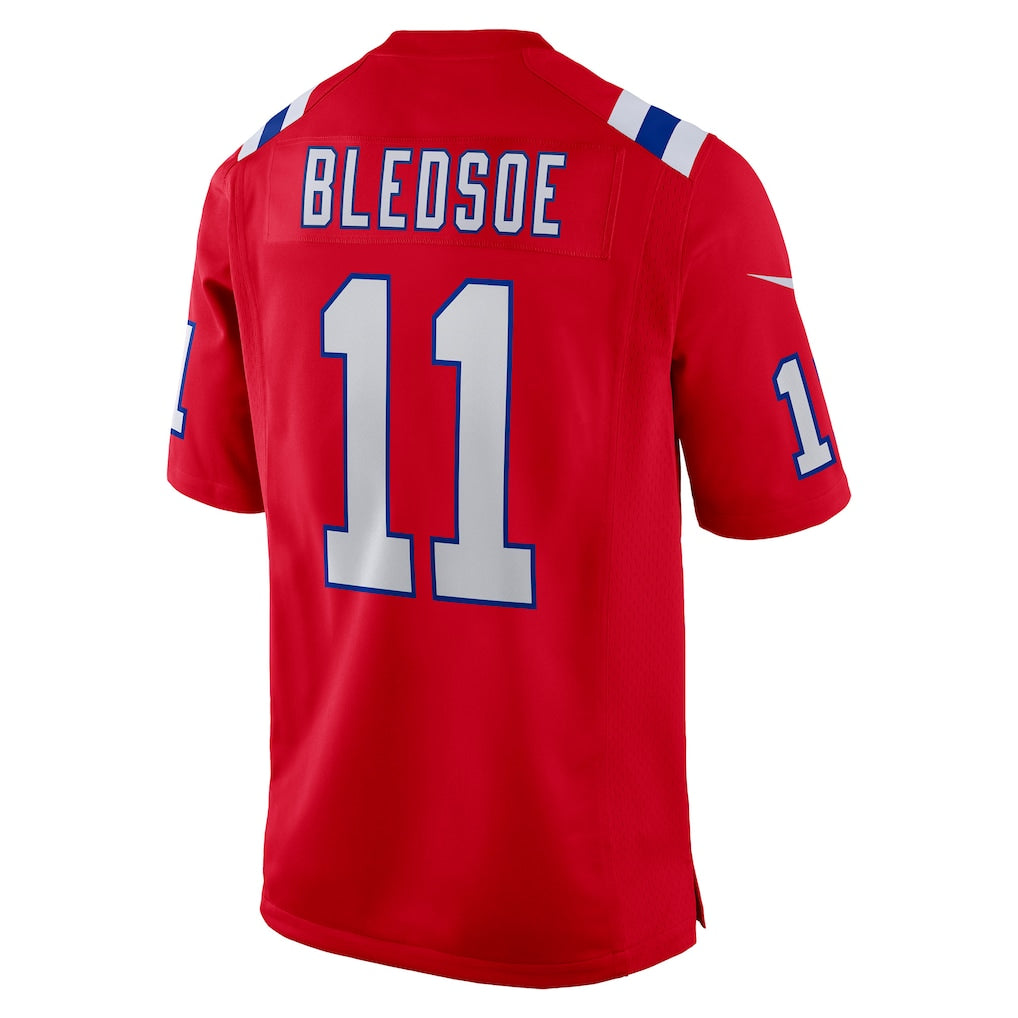 Choea NE.Patriots #11 Drew Bledsoe Red Retired Player Alternate Game Jersey
