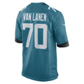 Choea J.Jaguars #70 Cole Van Lanen Teal Game Player Jersey