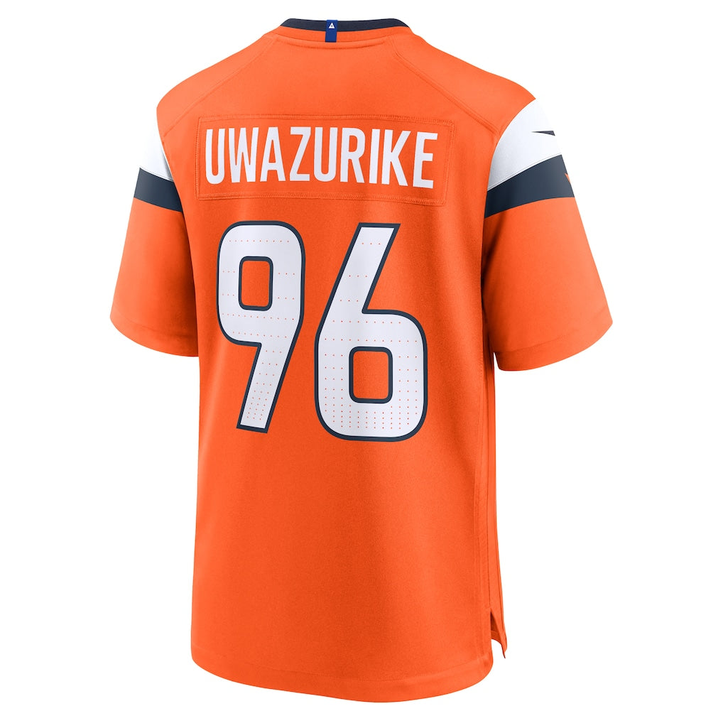 Choea D.Broncos #96 Eyioma Uwazurike Orange Team Game Jersey