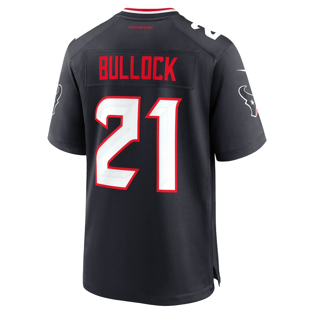 Choea H.Texans #21 Calen Bullock Navy Team Game Jersey
