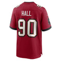 Choea TB.Buccaneers #90 Logan Hall Red Game Player Jersey