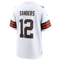Choea C.Browns #12 Shedeur Sanders White 2025 NFL Draft Game Jersey