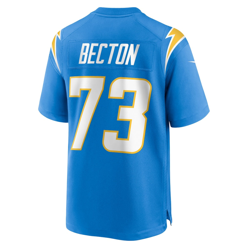 Choea LA.Chargers #73 Mekhi Becton Powder Blue Team Game Jersey