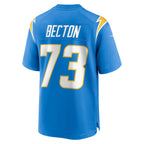 Choea LA.Chargers #73 Mekhi Becton Powder Blue Team Game Jersey