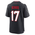 Choea H.Texans #17 Braxton Berrios Navy Team Game Jersey