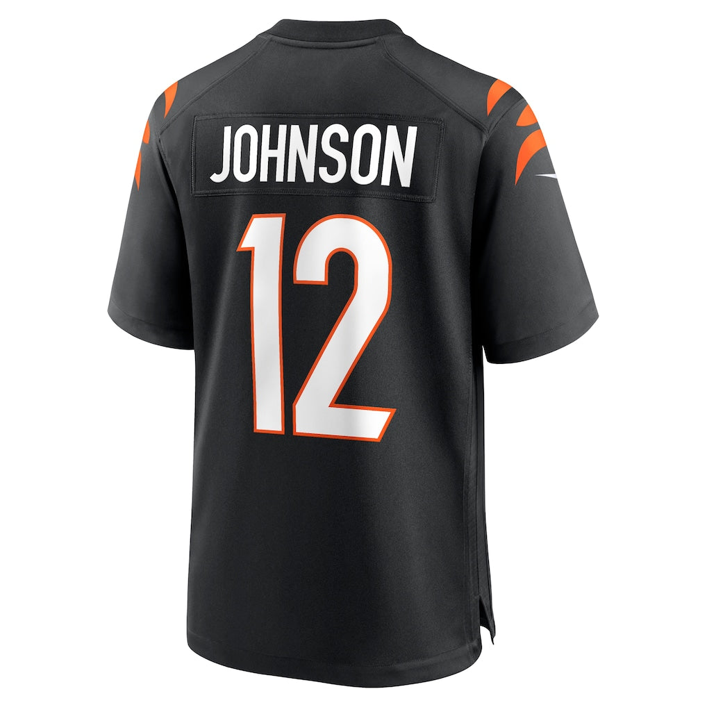 Choea C.Bengals #12 Tyron Johnson Black Home Game Player Jersey