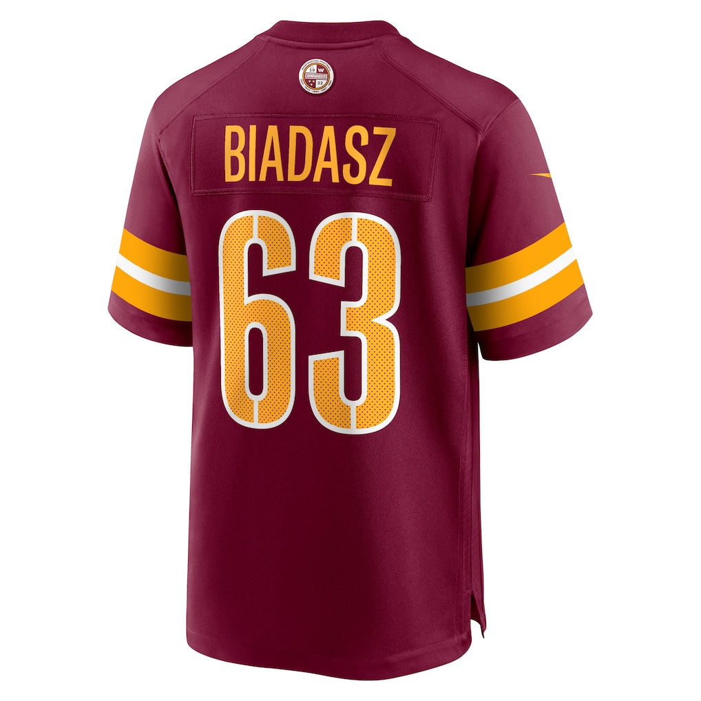 Choea W.Commanders #63 Tyler Biadasz Burgundy Game Jersey