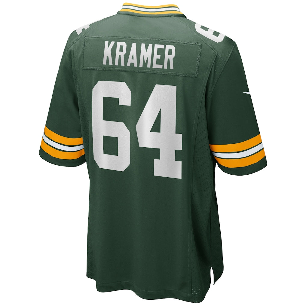 Choea GB.Packers #64 Jerry Kramer Green Team Retired Player Game Jersey