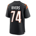 Choea C.Bengals #74 Jalen Rivers Black Team Game Jersey