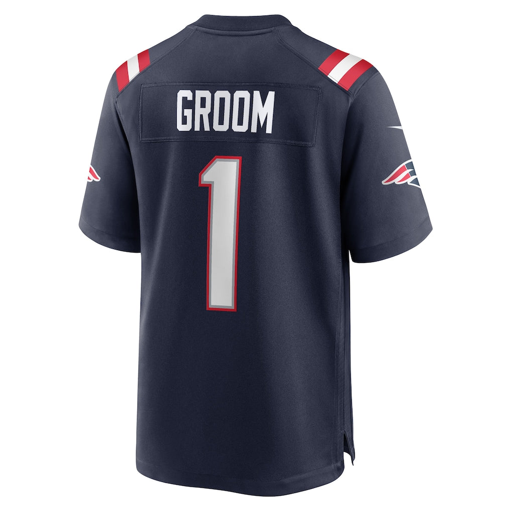 Choea NE.Patriots #1 Groom Navy Game Jersey