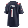 Choea NE.Patriots #1 Groom Navy Game Jersey
