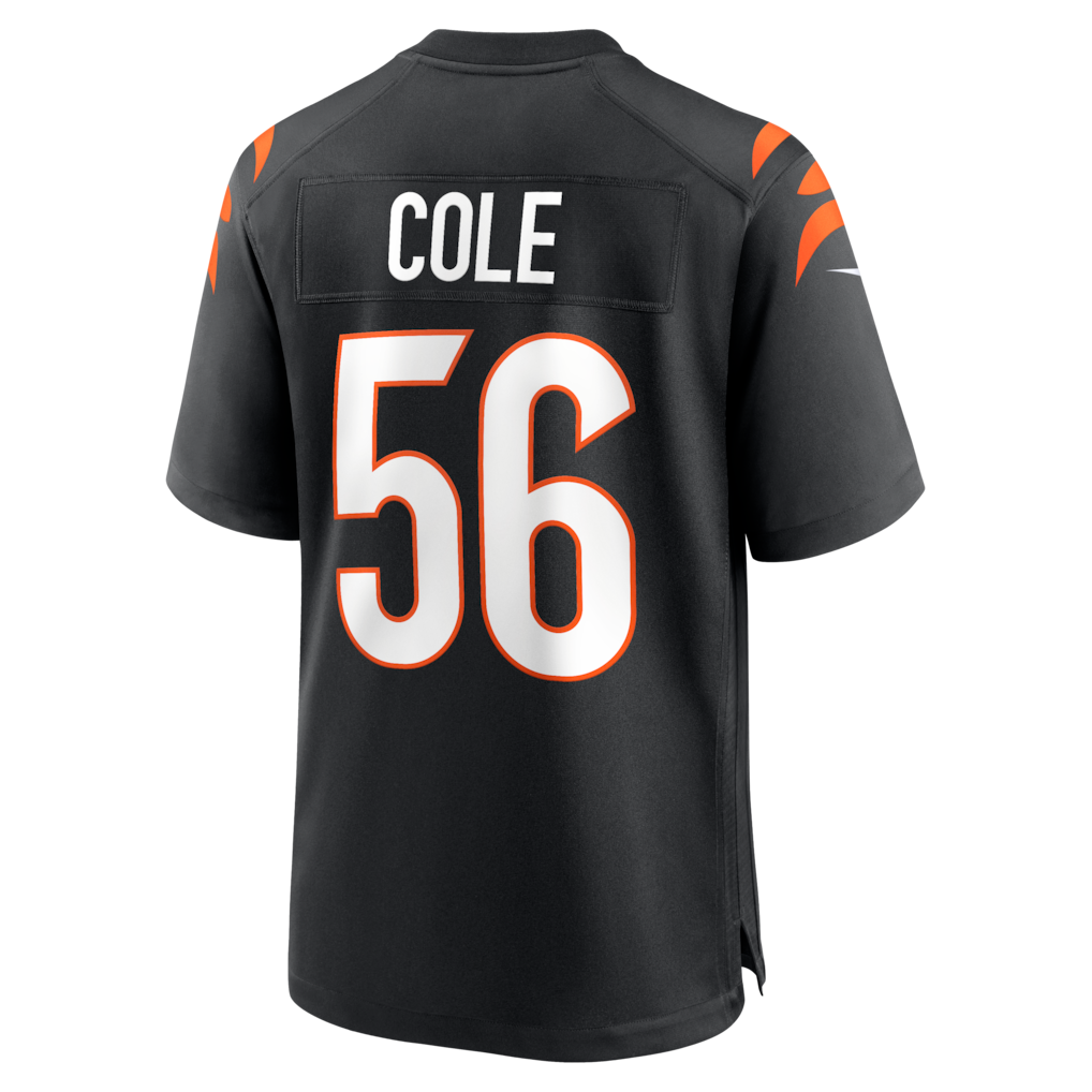 Choea C.Bengals #56 Myles Cole Black Team Game Jersey