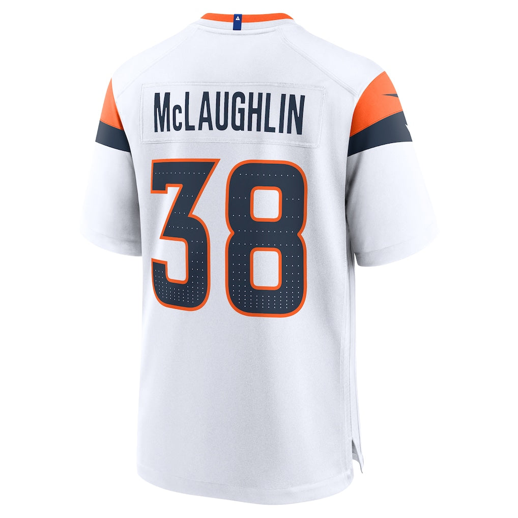Choea D.Broncos #38 Jaleel McLaughlin White Game Jersey