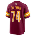 Choea W.Commanders #74 Brandon Coleman Burgundy Game Jersey
