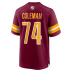 Choea W.Commanders #74 Brandon Coleman Burgundy Game Jersey
