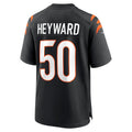 Choea C.Bengals #50 Shaka Heyward Black Team Game Jersey