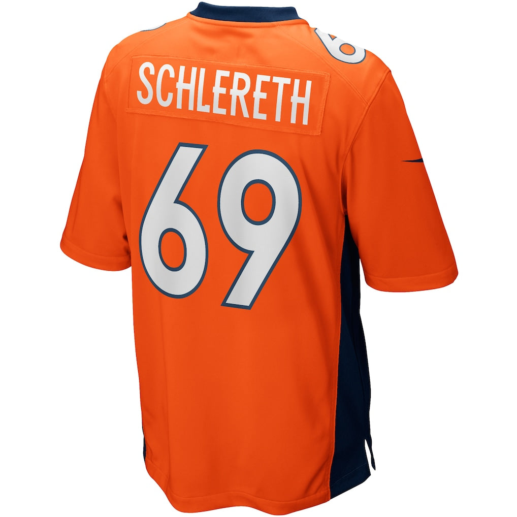 Choea D.Broncos #69 Mark Schlereth Orange Game Retired Player Jersey