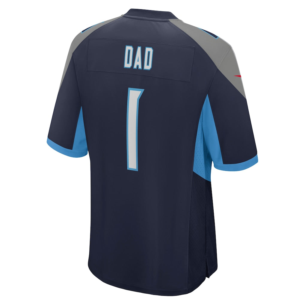 Choea T.Titans #1 Dad Navy Game Jersey