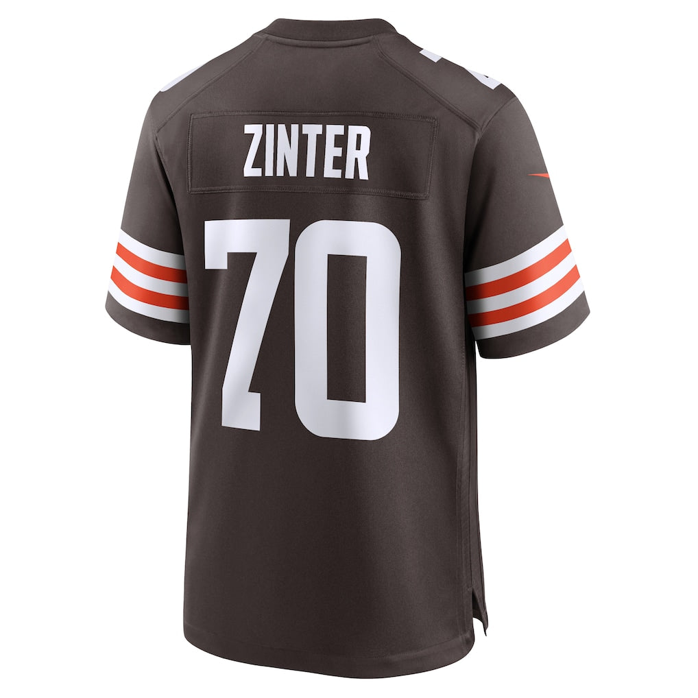 Choea C.Browns #70 Zak Zinter Brown Player Game Jersey
