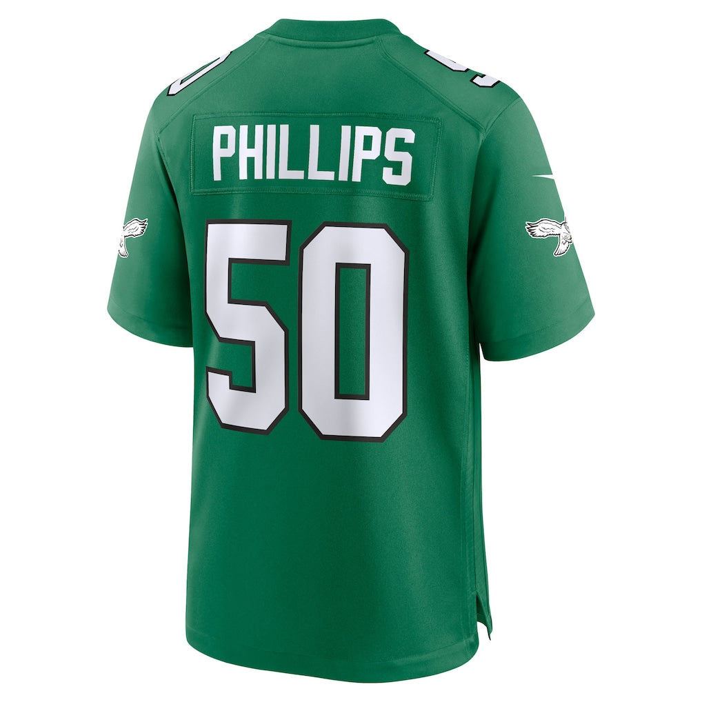 Choea P.Eagles #50 Jaelan Phillips Kelly Green Alternate 2 Game Jersey