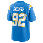 Choea LA.Chargers #92 Justin Eboigbe Powder Blue Team Game Jersey