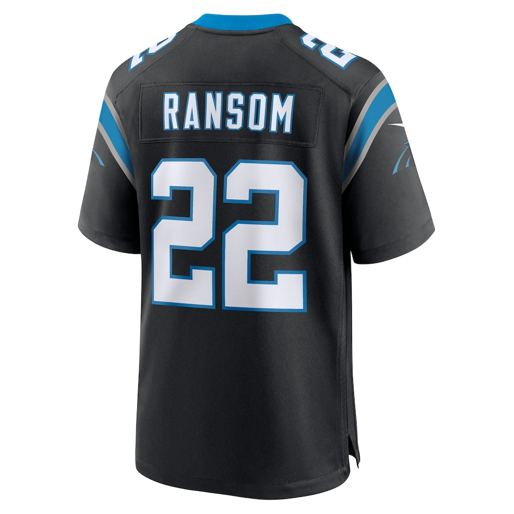 Choea C.Panthers #22 Lathan Ransom Black Team Game Jersey